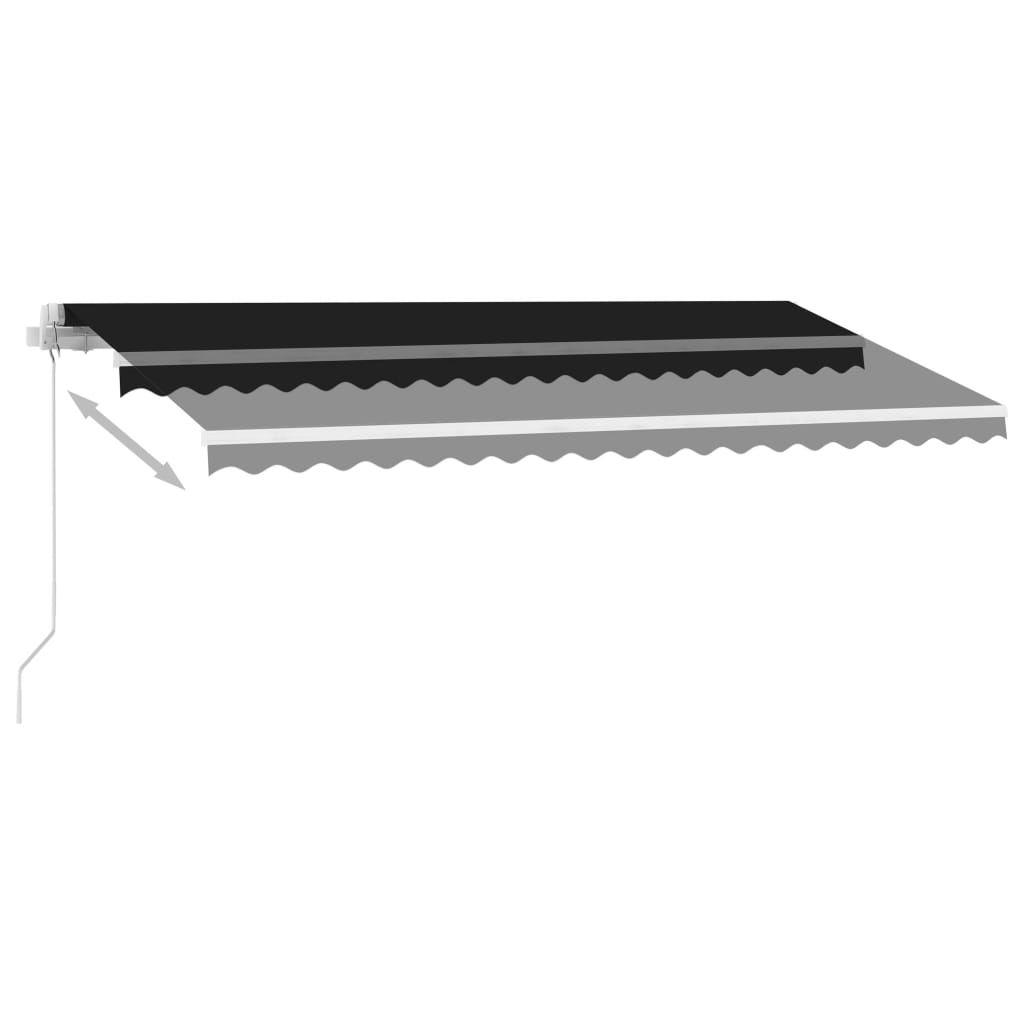 Frittstående manuell uttrekkbar markise 400x350 cm antrasitt