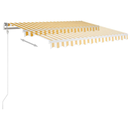 Manuell uttrekkbar markise med LED 3x2,5 m gul og hvit