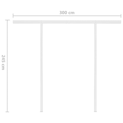 Manuell uttrekkbar markise med LED 3x2,5 m gul og hvit