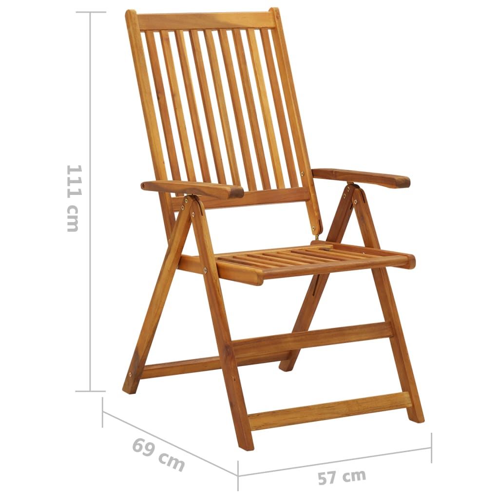 Sammenleggbare hagestoler 8 stk heltre akasie