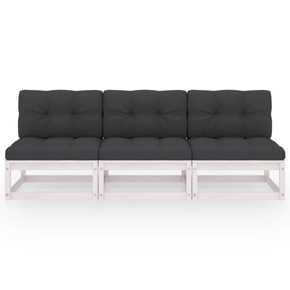 Sofa med puter 3-seters heltre furu