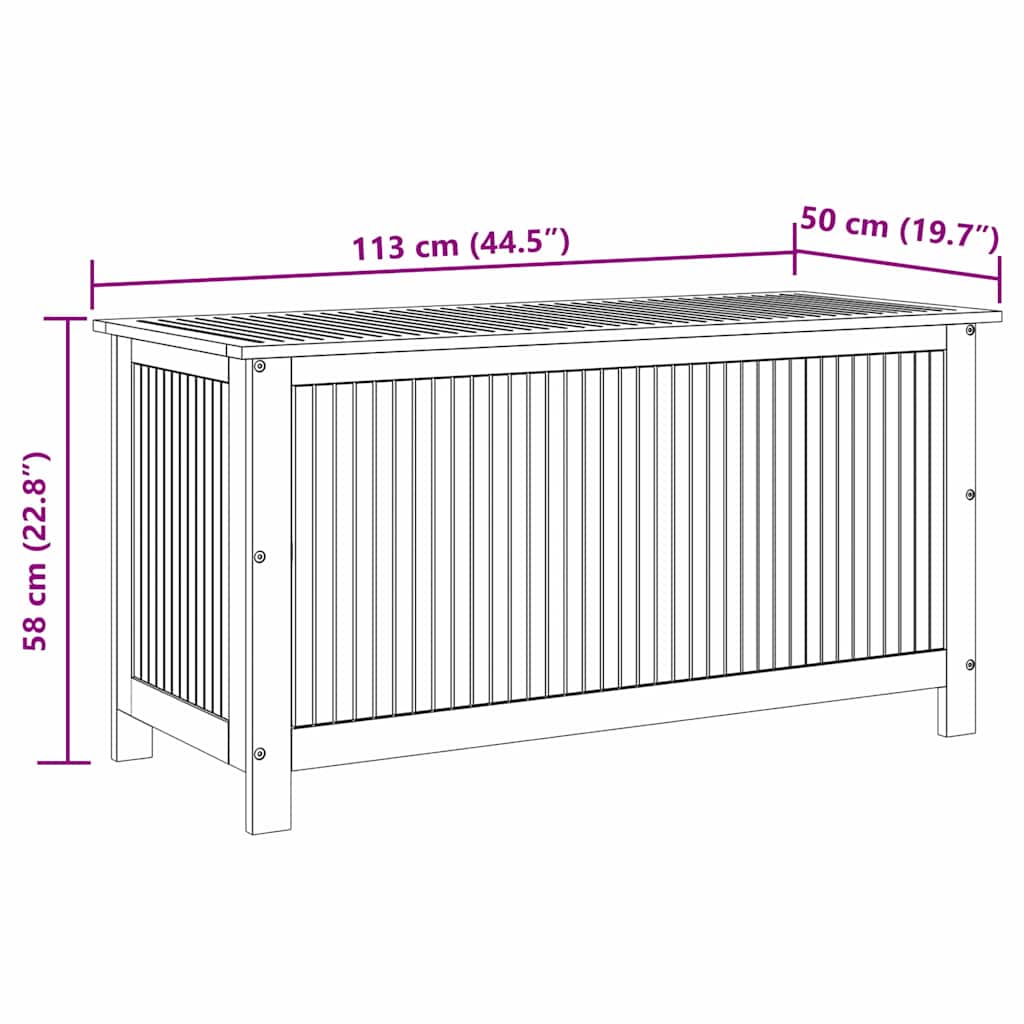 Putekasse 113x50x58 cm heltre akasie