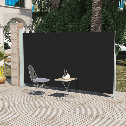 Uttrekkbar sidemarkise 160x300 cm svart
