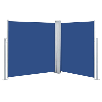 Uttrekkbar sidemarkise blå 160x600 cm