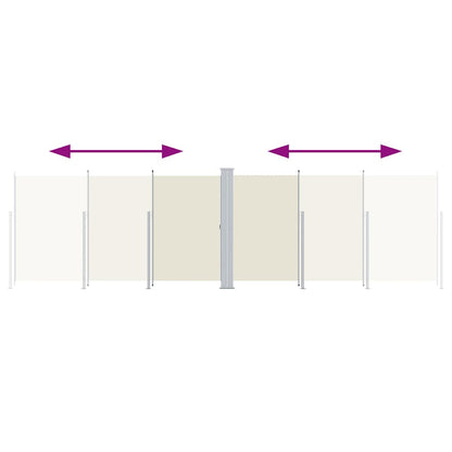 Uttrekkbar sidemarkise 180x600 cm kremhvit