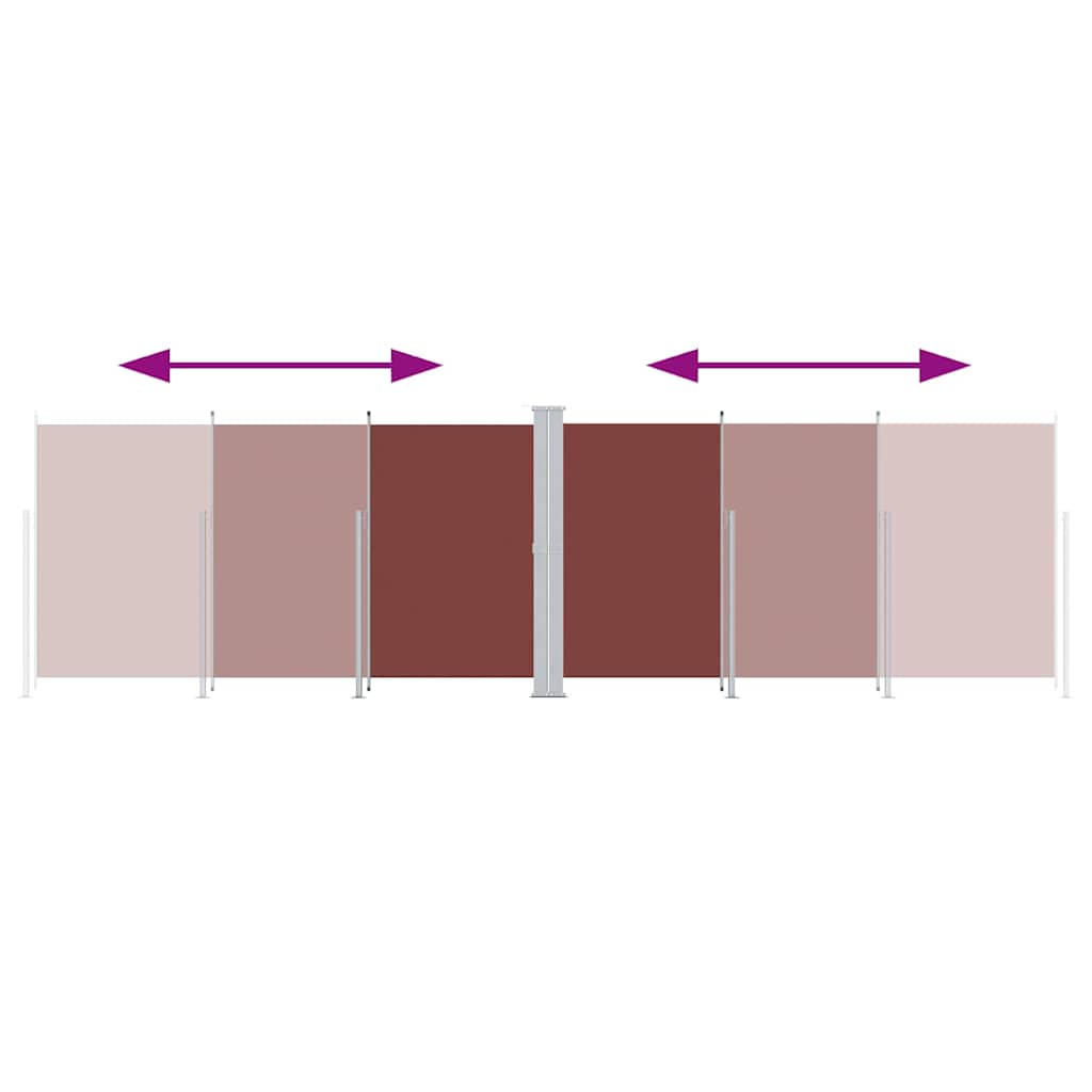 Uttrekkbar sidemarkise 180x600 cm brun