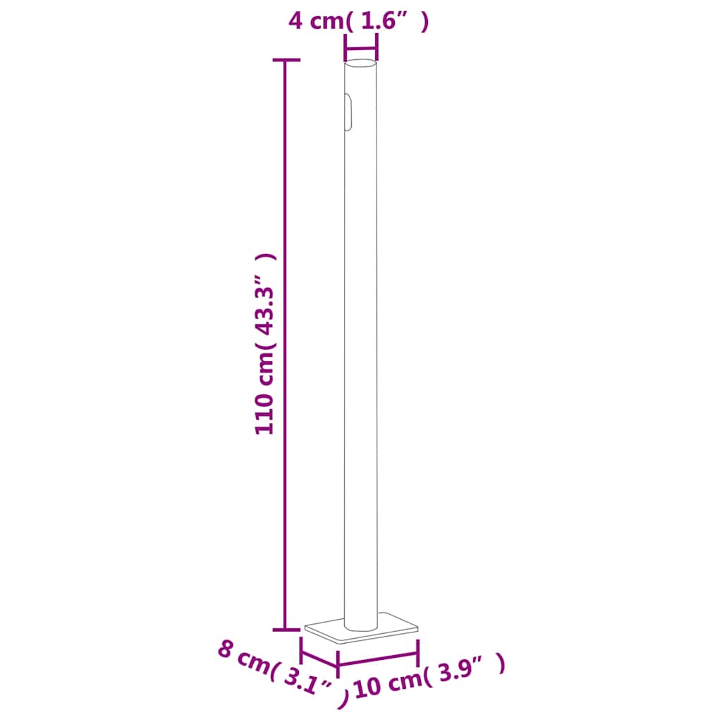 Uttrekkbar sidemarkise 180x600 cm brun