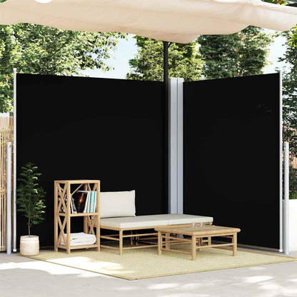 Uttrekkbar sidemarkise 200x600 cm svart