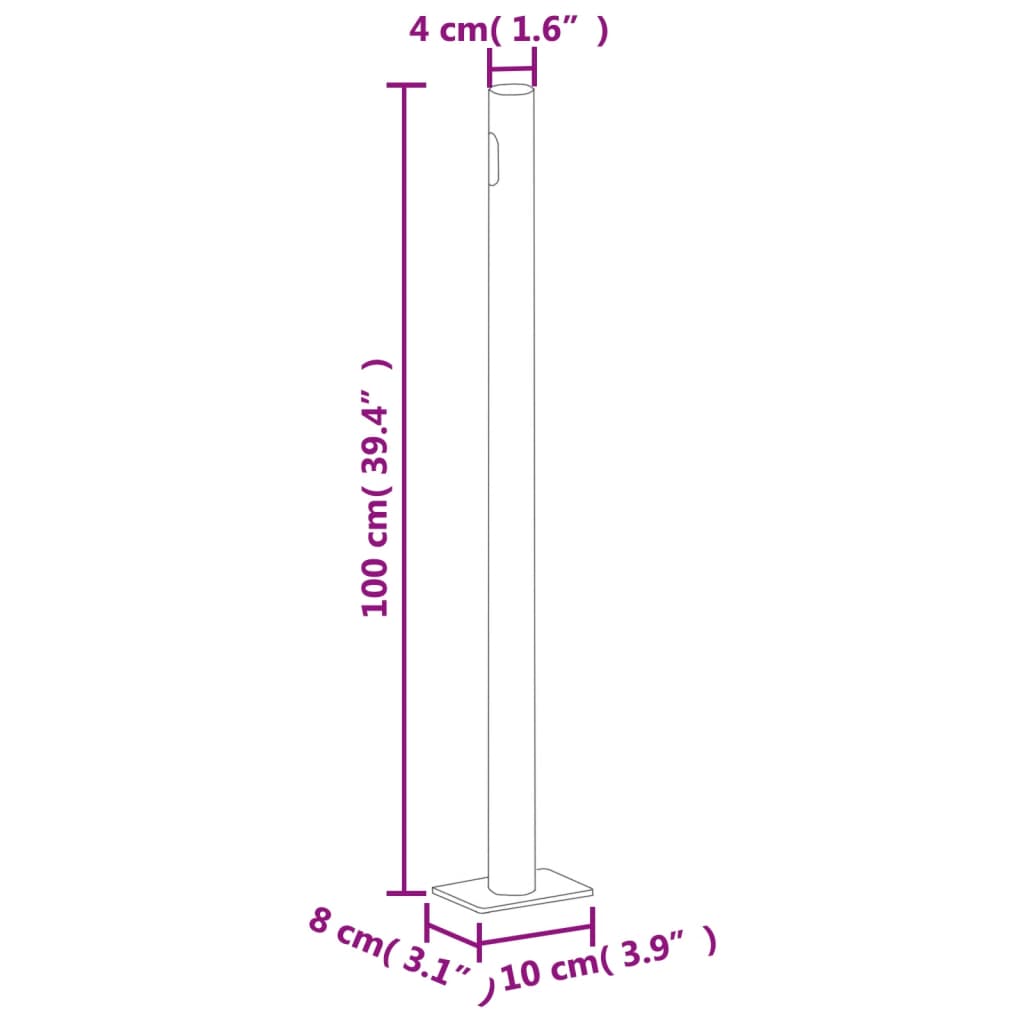 Uttrekkbar sidemarkise 160x1000 cm rød
