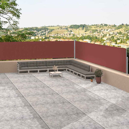 Uttrekkbar sidemarkise brun 117x1200 cm
