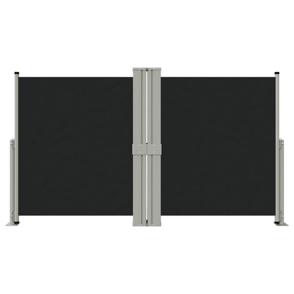 Uttrekkbar sidemarkise svart 140x1200 cm