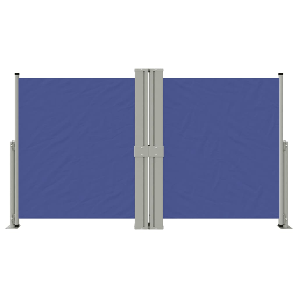 Uttrekkbar sidemarkise blå 140x1200 cm