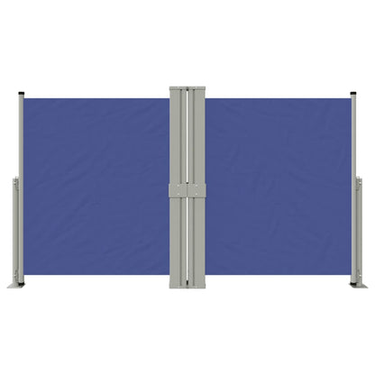 Uttrekkbar sidemarkise blå 140x1200 cm