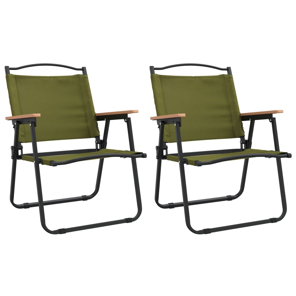 Campingstoler 2 stk grønn 54x55x78 cm oxfordstoff