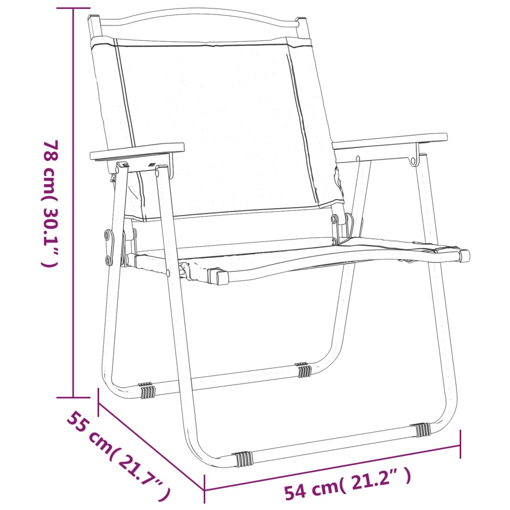 Campingstoler 2 stk grønn 54x55x78 cm oxfordstoff