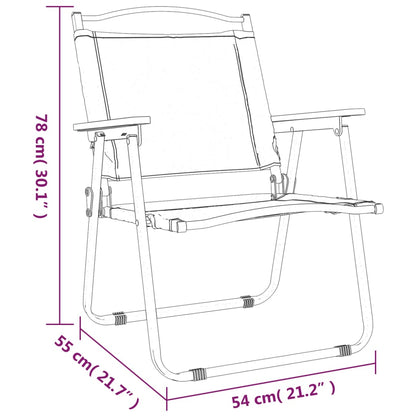 Campingstoler 2 stk grønn 54x55x78 cm oxfordstoff