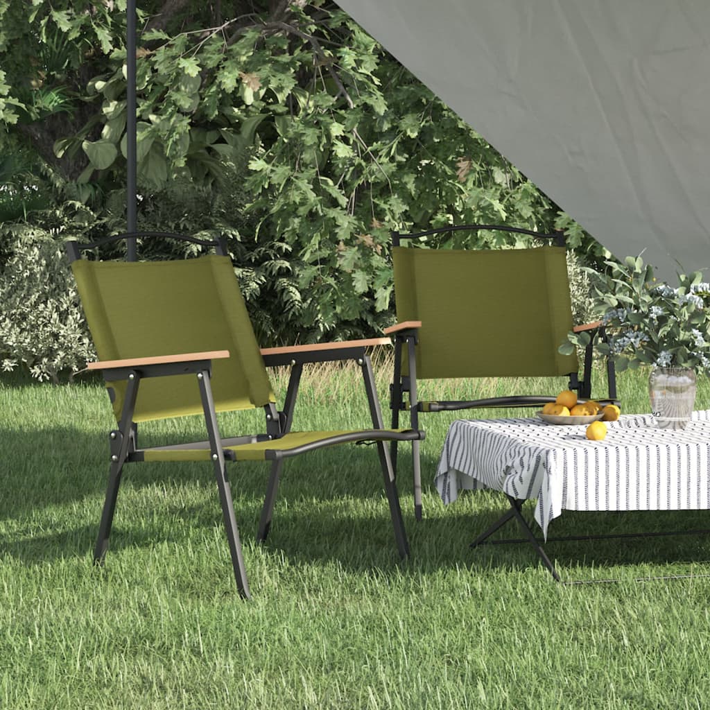 Campingstoler 2 stk grønn 54x55x78 cm oxfordstoff