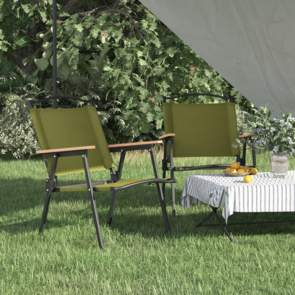 Campingstoler 2 stk grønn 54x55x78 cm oxfordstoff