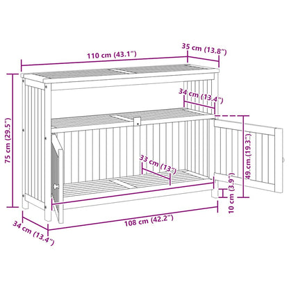 Hagekonsollbord 110x35x75 cm heltre akasie