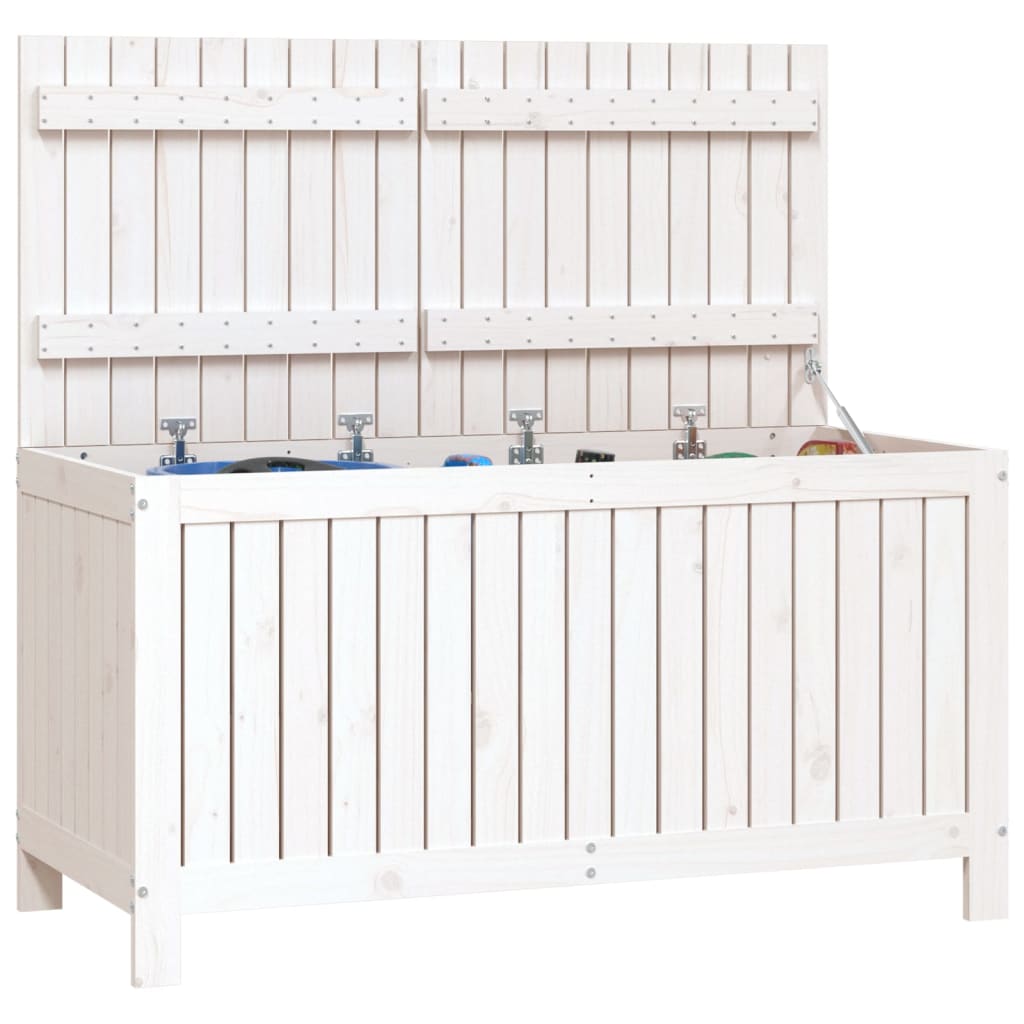 Putekasse hvid 121x55x64 cm heltre furu