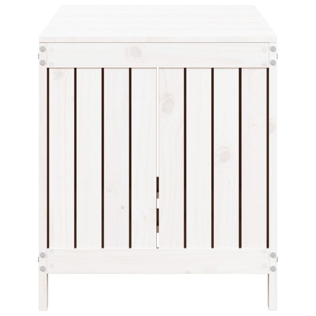 Putekasse hvid 121x55x64 cm heltre furu
