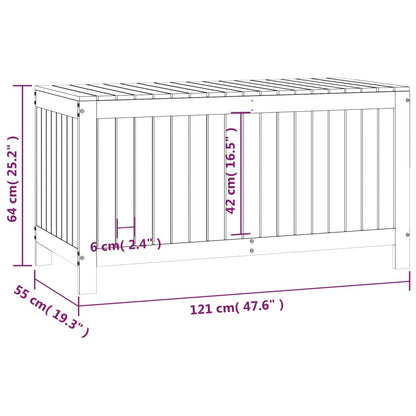 Putekasse hvid 121x55x64 cm heltre furu