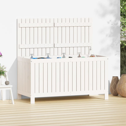 Putekasse hvid 121x55x64 cm heltre furu