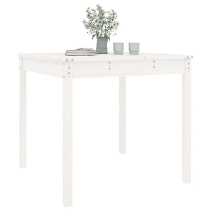 Hagebord hvit 82,5x82,5x76 cm heltre furu