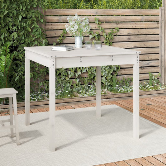 Hagebord hvit 82,5x82,5x76 cm heltre furu