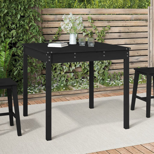 Hagebord svart 82,5x82,5x76 cm heltre furu
