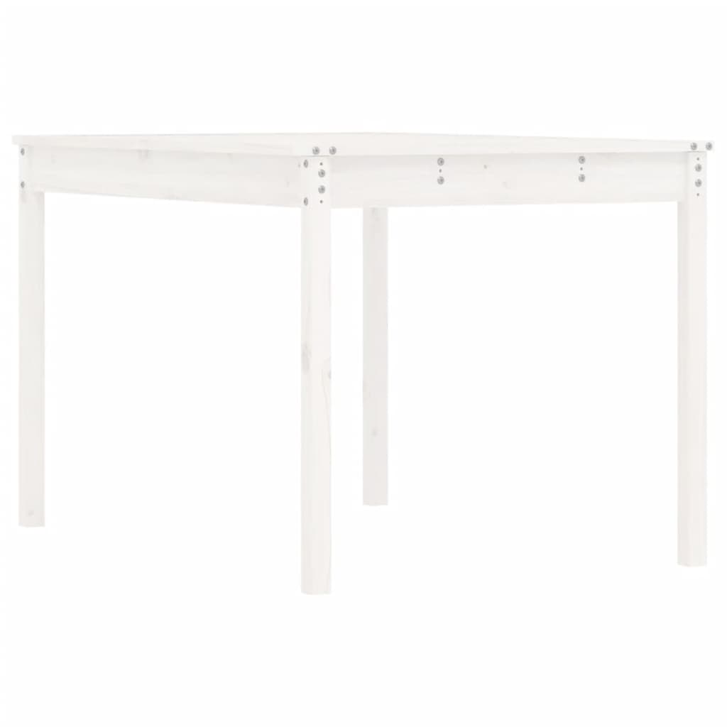 Hagebord hvit 121x82,5x76 cm heltre furu