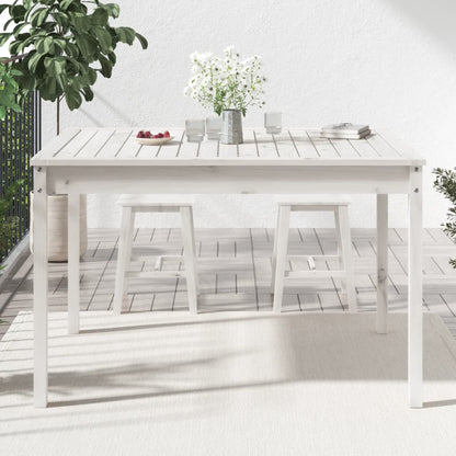 Hagebord hvit 121x82,5x76 cm heltre furu