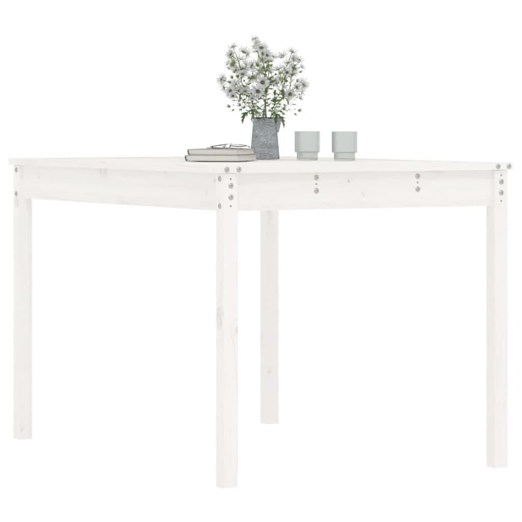 Hagebord hvit 121x82,5x76 cm heltre furu