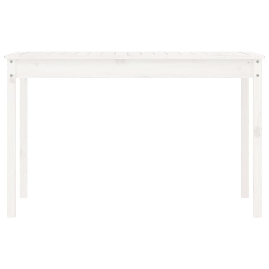 Hagebord hvit 121x82,5x76 cm heltre furu