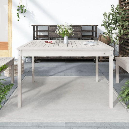 Hagebord hvit 121x82,5x76 cm heltre furu