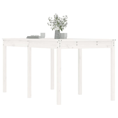 Hagebord hvit 159,5x82,5x76 cm heltre furu