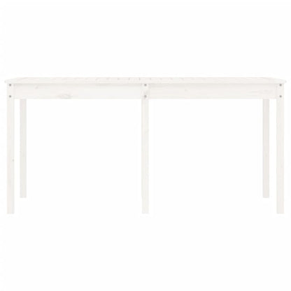 Hagebord hvit 159,5x82,5x76 cm heltre furu