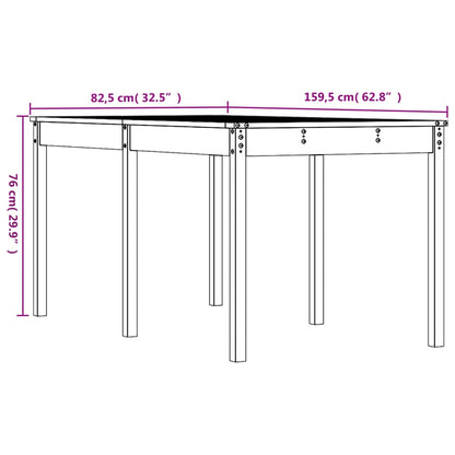 Hagebord honningbrun 159,5x82,5x76 cm heltre furu