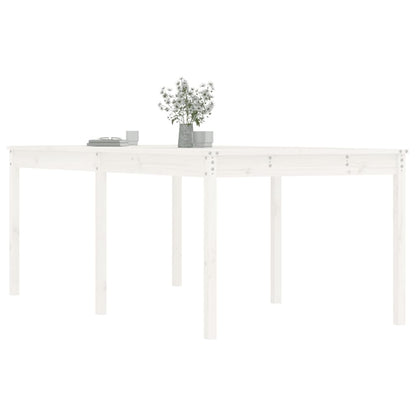 Hagebord hvit 203,5x100x76 cm heltre furu