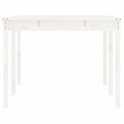 Hagebord hvit 203,5x100x76 cm heltre furu