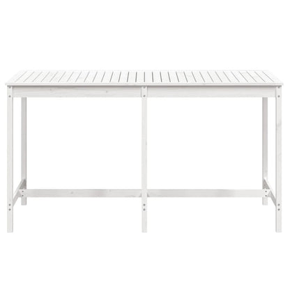 Hagebord hvit 203,5x90x110 cm heltre furu
