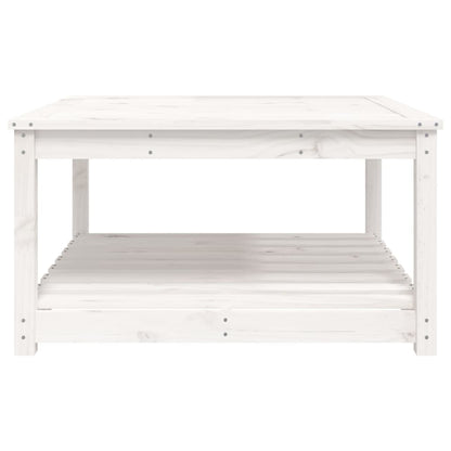 Hagebord hvit 82,5x82,5x45 cm heltre furu