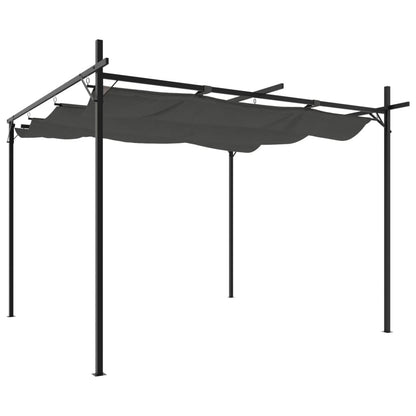 Pergola med uttrekkbar tak antrasitt 295x292x230 cm