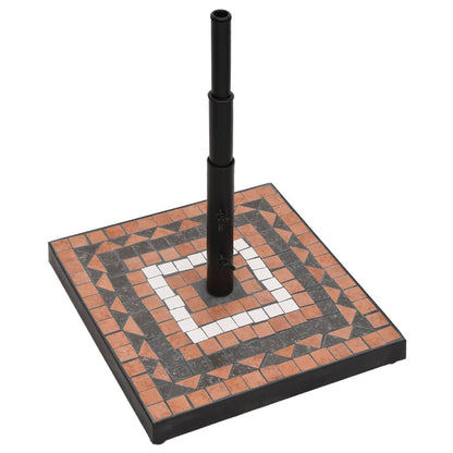 Parasollfot terrakotta og hvit firkantet 12 kg