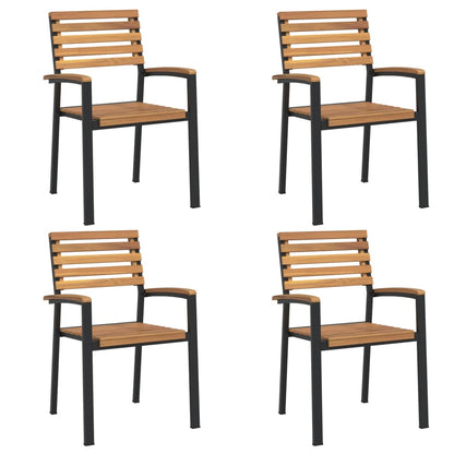 Stablebare hagestoler 4 stk heltre akasie og metall