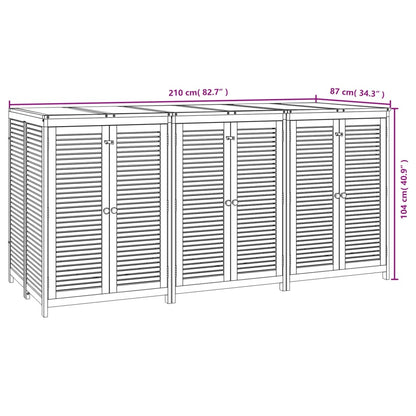 Putekasse 210x87x104 cm heltre akasie