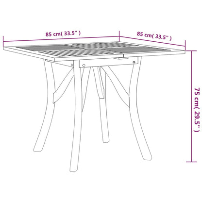Hagebord 85x85x75 cm heltre akasie