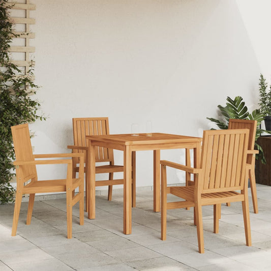 Stablebare hagestoler 4 stk 56,5x57,5x91 cm heltre teak