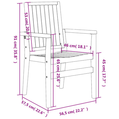 Stablebare hagestoler 6 stk 56,5x57,5x91 cm heltre teak
