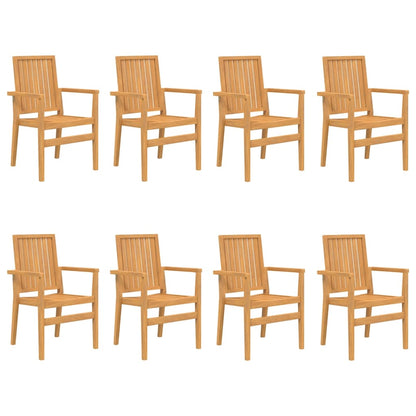 Stablebare hagestoler 8 stk 56,5x57,5x91 cm heltre teak